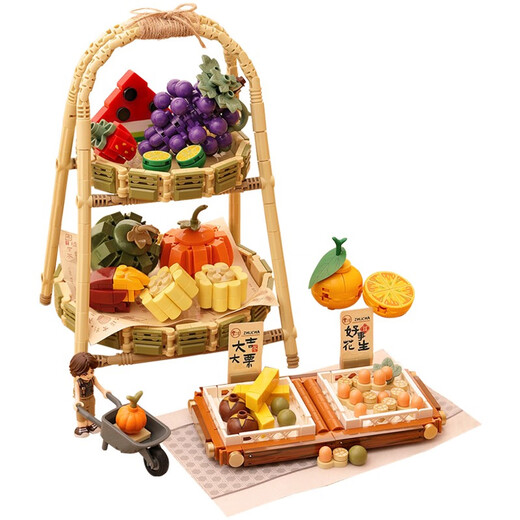 Chinesische Snacks, Desserts und Desserts, nationale Trends Retro-Bausteine und Spielzeug, Mid-Autumn Festival 1391 Food Platter