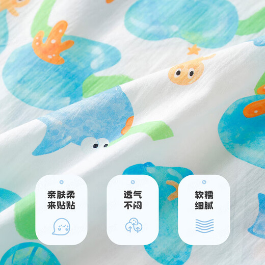 MQDMINI童装儿童衬衣女童衬衫夏季无袖上衣宝宝衣服 艺术花卉海底世界花 120