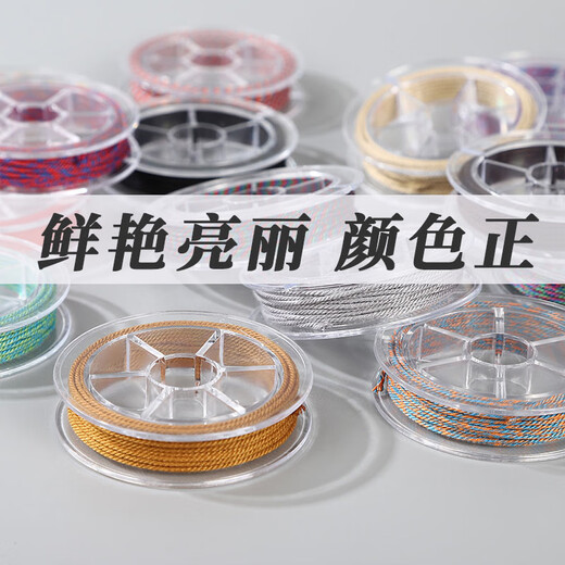 Jingji colorful Tibetan hand-rolled cotton thread non-elastic string special braided thread for Buddhist beads, star and moon and bodhi beaded bracelets, 10 rolls of designs and colors, 1mm-5m/roll, 2 tools included