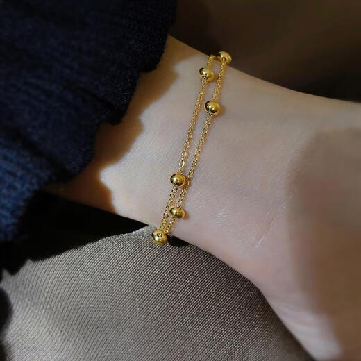 Yanci 18K gold luck bracelet for women, light luxury titanium steel, exquisite and non-fading female accessories