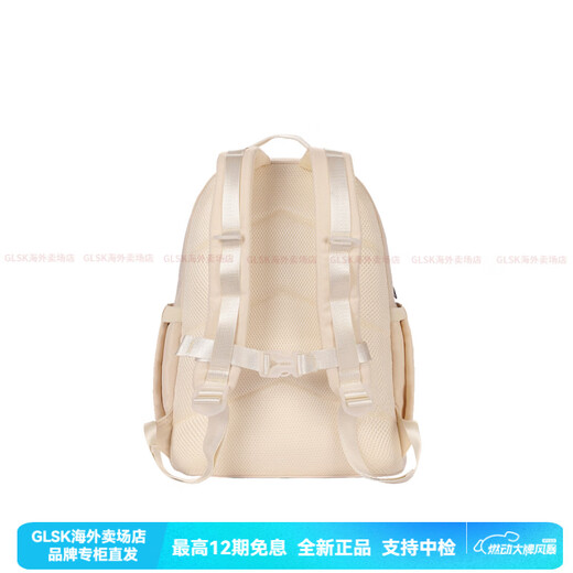Kangol简约百搭运动ins风防水大容量 布 书包背包双肩包 中号 男女同款 中号象牙白(含礼盒)