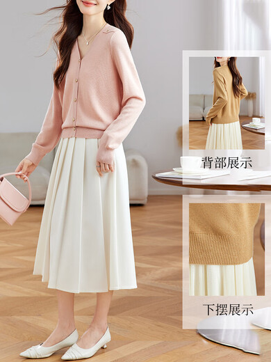 QIAFAN (QIAFAN) early autumn small fragrance style short knitted cardigan women's 2025 new style loose slim sweater jacket spring and autumn camel M [90-105Jin[Jin equals 0.5 kg]]