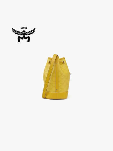 MCM HIMMEL中号时尚休闲子母包水桶包斜挎单肩包女包 柠檬黄 中号