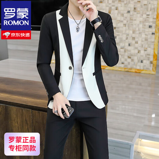 ROMON 2025 Spring and Autumn Korean Style Casual Suit Suit Men's Slim Small Suit Three-piece British Puff Handsome Jacket 8111 Khaki XL /175/96A/Recommendation 120-135Jin Jin equals 0.5 kg