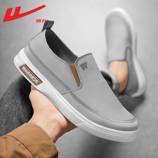 Huili Herrenschuhe Leinwandschuhe Herren 2025 Sommer Neue faule Menschen bequeme leichte atmungsaktive ein Fuß alte Peking-Stoffschuhe Herrengrau (verbesserter weicher Boden) 42