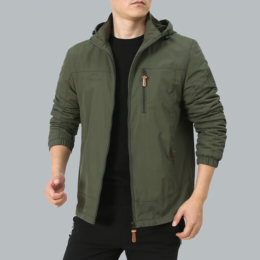 
VIIBEST9898 Cross-border casual jacket autumn and winter outdoor windproof charge plus velvet hooded casual jacket sports clip black M