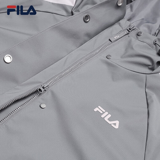 FILA Yang Mi's official women's woven jacket with the same style as Fila Fila 2025 autumn new fashionable loose hooded short jacket Yunzhi gray-DY XL 175/92A/XL