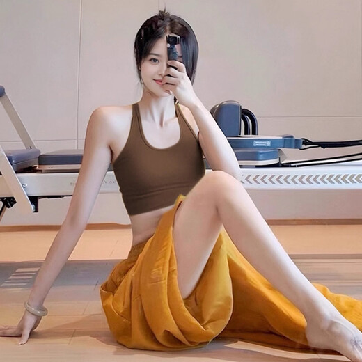 Double Show 2025 Super Hot Yoga Pants Can Be Weared Outside Pilates Training Suit Yellow Dance Beautiful Loose Fitness Wear Trousers Ginger Pants - One Size S 90-100