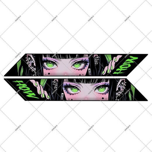 Hanoufei Fahrradaufkleber personalisierter Autokauflagenstraße Lower Tube Animation Eye Töte Mountain Bike Body JDM Outfit Style 3 [Ein Paar]