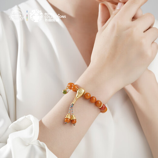 Potala Palace Beeswax Date Bead Bracelet 925 Silver Nanhong Wenwen Bracelet Tibetan Style Versatility Same Style for Boyfriends Birthday Gift