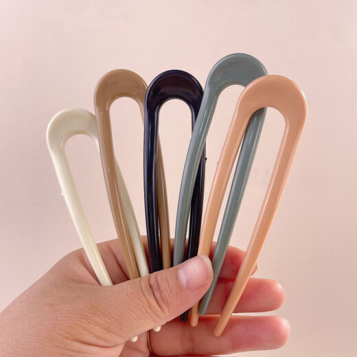Retro simple U-shaped hairpin for women, gentle temperament, ball hairpin, 2025 new high-end hairpin headwear, U-shaped hairpin-random 4 pieces