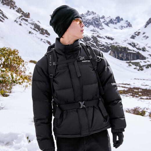 Pathfinder Stand Collar 90 Down Down Jacket Men's Short Autumn and Winter Warm Splicing Thickened Bread Jacket Loose Down Jacket Men Black L