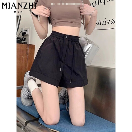Coton-Zhiyi Silk Sèche à séchage rapide Shorts décontractés à niveau large pour les femmes en été 2025 Nouveau petit pantalon de clipper slim 320 gris [haute qualité 18,5] xl 115-130jin [Jin est égal à 0,5 kg]