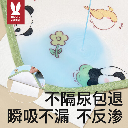 Moer Rabbit Baby Urin -Separatorpolster Großgröße wasserdicht waschbarer, atmungsaktives Kinder -Kinder -Harnblech -Blechpflegepolster (7A) Süßes Panda 50x70 cm