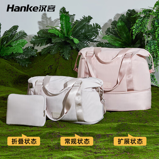 Hanker foldable travel bag large capacity women's luggage bag men's handbag 39 liters graphite black expandable boarding storage bag