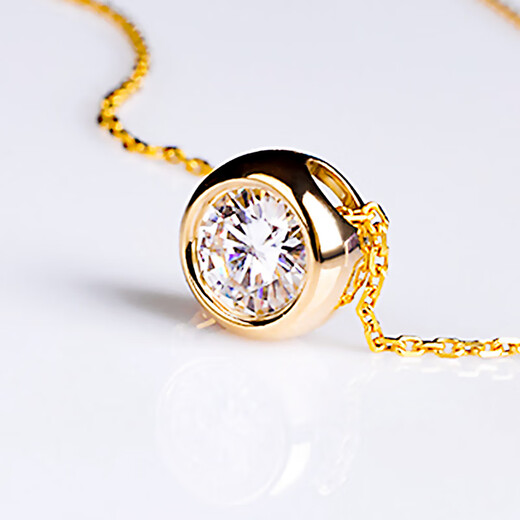 VZZS 18k gold platinum soaked IGI artificially cultivated diamond pendant 50 points 30 points single diamond platinum clavicle necklace without chain D VVS1/very slightly NGIC+platinum PT950+20 points