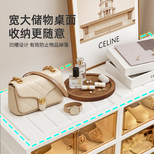 IRIS shoe box storage box transparent shoe cabinet folding installation-free all-in-one shoe rack dust-proof shoe storage artifact 1 column 6 layers