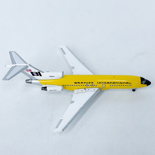 1:500布兰尼夫国际航空波音727-100客机N7271飞机模型合金成品