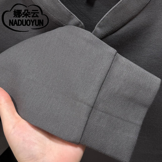 Naduoyun Half-Zip Sweatshirt Men's 2025 Autumn Cotton Comfortable Henry Collar Sweatshirt Casual Solid Color Stand Collar Bottoming Top Dark Gray XL /52