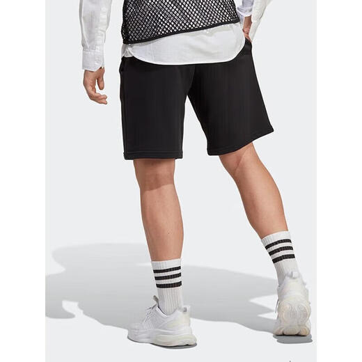 阿迪达斯 （adidas）运动裤男裤夏季新款跑步训练宽松透气休闲短裤五分裤 IC9756黑色 XL