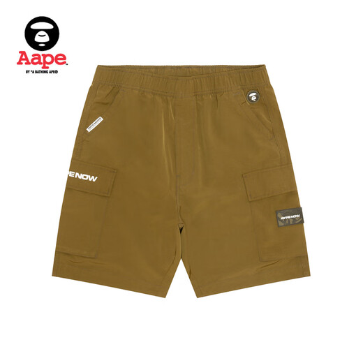 AAPE Flagship Store Herrenkleidung Frühlings- und Sommeraffen -Mann Badge lässige trendige Arbeitskleidershorts B672XXO GRH/Kurkuma l Eins Größe