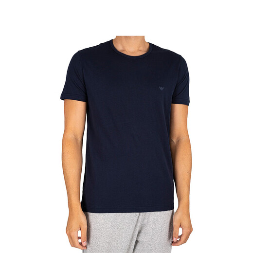 安普里奥·阿玛尼（Emporio Armani）EA 夏季新品秋男士棉质经典短袖T恤 打底衣 2件装 15935蓝/灰 XL