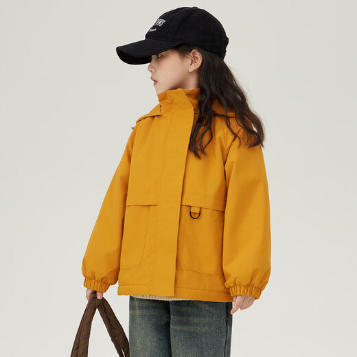 Tutu Little Elephant Children's Jacket Autumn New Waterproof Jacket Parent-child Mountaineering Outdoor Wear Yellow 160 Height About 160cm