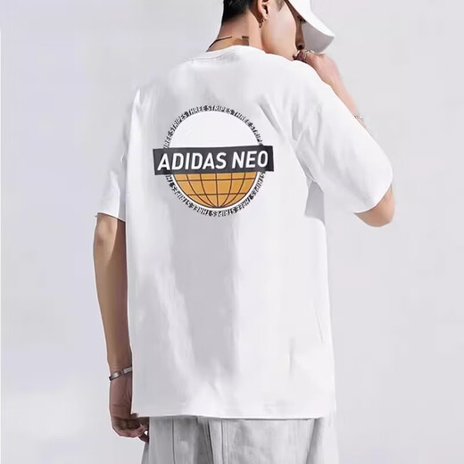 阿迪达斯 （adidas）男女款纯色百搭后背印花运动休闲短袖T恤HS8851官方旗舰正品 GK1483自信超人 2XL