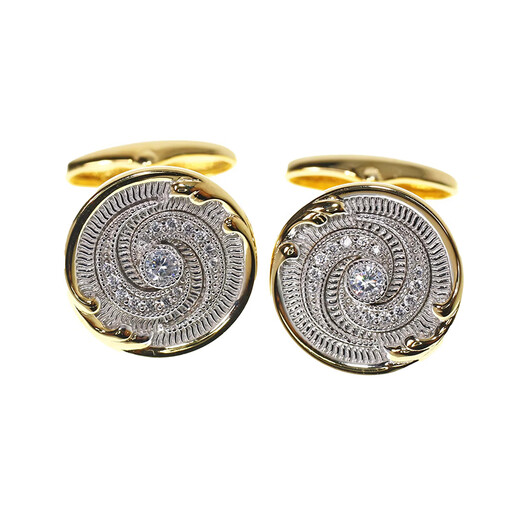 NOSSKISS international luxury brand 925 sterling silver gold-plated French shirt cufflinks men's thick silver texture retro silver