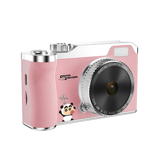 蜡笔小新ccd照相机学生党数码相机拍照旅游专用便携小相机摄像可传手机卡片机儿童 生日礼物女生送男女朋友 粉色32G【双摄9600W+自动对焦+补光灯】
