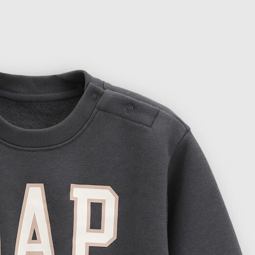 Gapu same style for boys and girls 2025 new autumn logo fleece sweatshirt children's wear