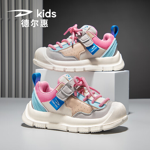德尔惠儿童运动鞋女2025夏季新款网面透气中大童板鞋舒适女童鞋子 3524粉白_(新款双网) 28 _内长17.7_脚长16.7