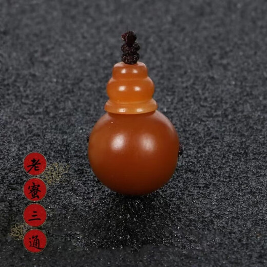 Yumeihe Natural Raw Mineral Beeswax Round Beads Buddha Head Three-way Diamond Star and Moon Bodhi 108 Bracelet Accessories Old Beeswax Paired Hole Diameter 26mm Single Bead