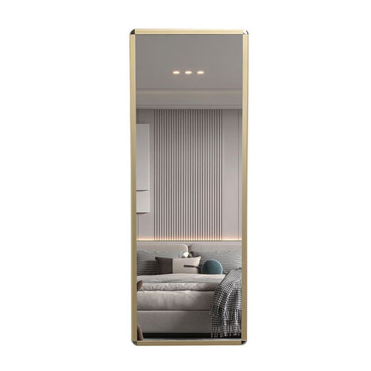 Chudian wardrobe mirror with contact lens inside push and pull full length mirror hidden folding and retracting hidden fitting mirror Explosion-proof 12035 quicksand silver Three-section silent track No
