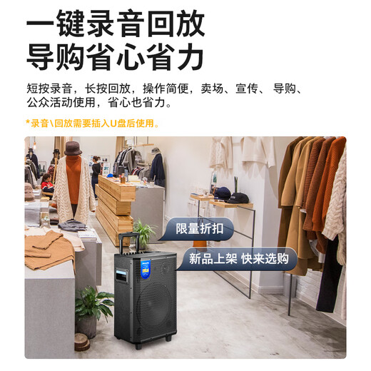 Philips Square Dance Audio outdoor stage high-power mobile portable trolley commercial conference speaker wireless Bluetooth high volume karaoke amplification with dual microphone SD170MAX 12-inch bass + dual microphone