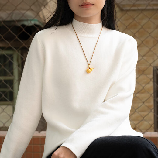 The gourds in Mai Siji Lao Phoenix 999 Lao Phoenix Xiaohongshu are all in ancient copper-plated gold gourd pendant Laopu grinding rotating gourd - no diamond (large) Lao Fengxiang quality