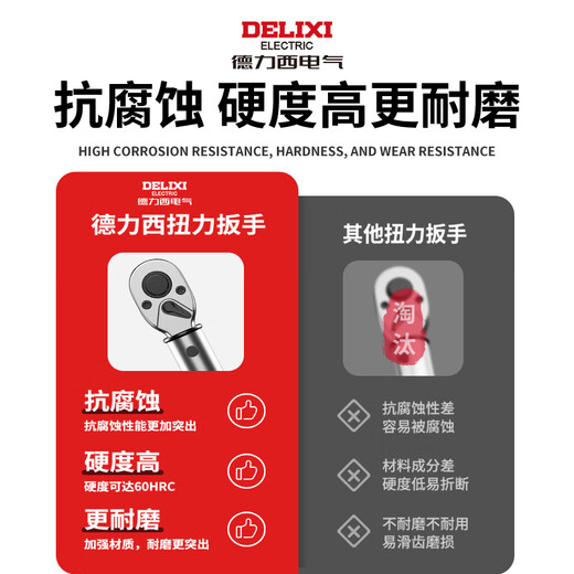 德力西（DELIXI）扭力扳手高精度扭矩力矩公斤板手定扭可调式火花塞汽修扳手 5件套72齿小飞14110Nm三级精度可
