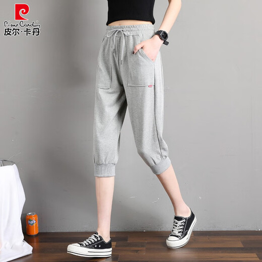 PIER CARDIN SUMME FILS LOBE PEPT CADINGED PANTAL POUR FEMMES FAT MM SPORTS PLANT DE LA TAILLE COTTON CONCUTÉ HAUTE PAPTAGE DE MAIRM MANDÉE 826 Black [Edge Silver] L 95-110JIN [Jin est égal à 0,5 kg]