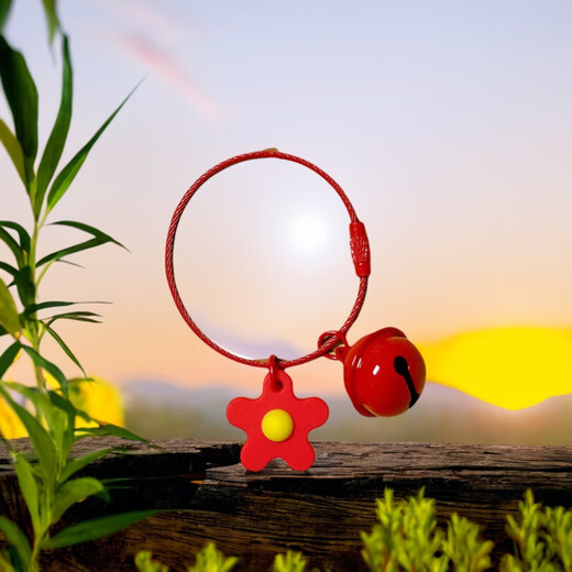 Candy color spray paint creative wire ring rope small flower bell keychain small fresh diy handmade hanging accessories random 1 wire ring + 22mm bell + small flower
