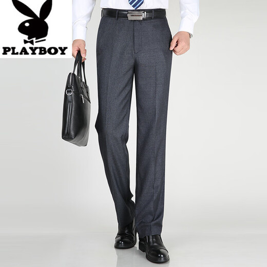 Playboy (Playboy) Nuevos pantalones casuales de seda de seda de verano de verano pantalones sueltos de cintura alta de mediana edad de mediana edad F9901# azul marino 33 (2 pies 6 cintura circunferencia)