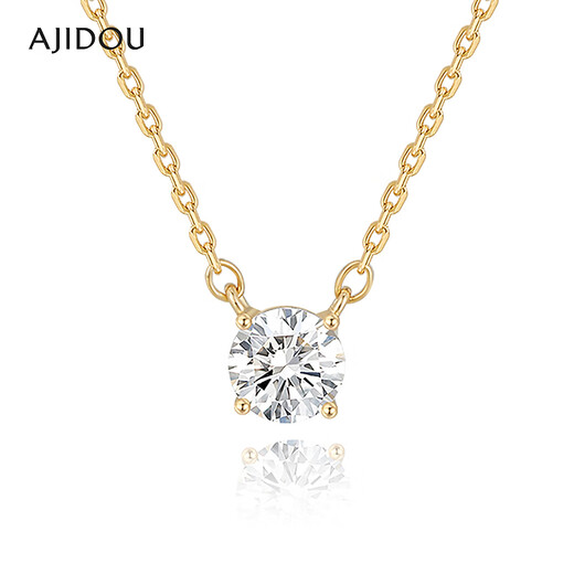 Ajidou Ajidou Halskette, chinesisches Valentinstagsgeschenk, modische und einfache leuchtende Zirkonia -Anhängerkette, Sende an eine Freundin, geben Sie an Frau, Golden 39 cm 1 Stück