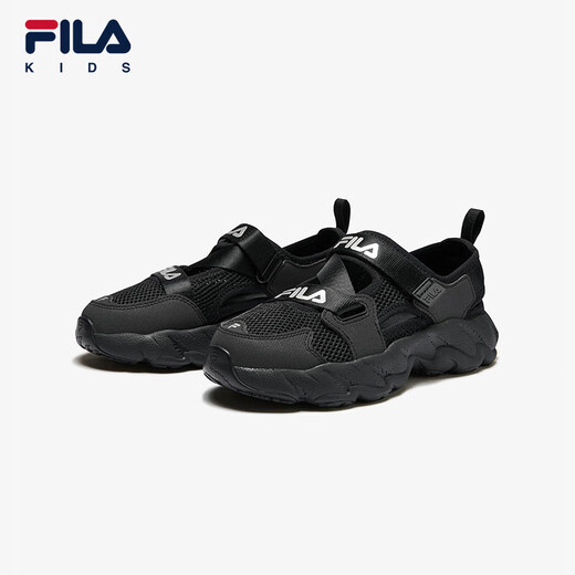 Fila Fila Children's Shoes Sandals 2025 Summer New Men's and Women's Baotou Breathable Velcro Sneakers Black-BK 33