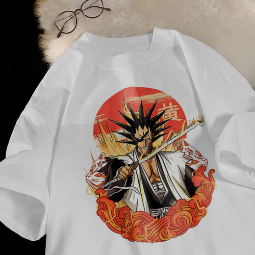 Hong Ruiba Kurosaki Ichigo T-shirt Death T-shirt Bleach court-manche Urahara Kisuke inoue Orihime Manga Vêtements périphériques blanc-E3271 Urahara Kisuke S (80-100jin [Jin est égal à 0,5 kg]))