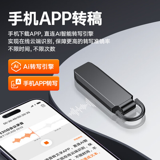 Cool Dingdang Recording Pen Small Mini Portable Micro Professional Recording Artifact Anti-Cheating AI Device Converts Text Meeting Minutes Student Portable Zipper Keychain-shaped Recording Machine Upgraded丨Apple 15 Days Standby + 14 Hours Recording + AI Noise Reduction 64G