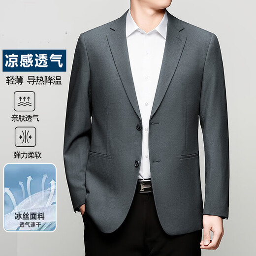 GY雅戈尔高端西服男春夏季中年简约百搭轻盈藏青感休闲单西外套 兰色-6636 M 170