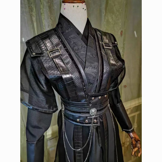 An Chuxia's ancient costume, black men's outfit, black water, He Xuan, Gu Yun, Mo Ran, Xiao Ce'an cos suit, Mo Ran cos suit, ancient style men's clothing, clothes suit XL