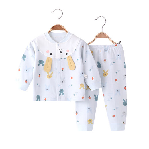Lamb Dudu baby underwear set pure cotton baby split autumn clothes and autumn pants cotton children's home clothes cute spring pink 12034 73