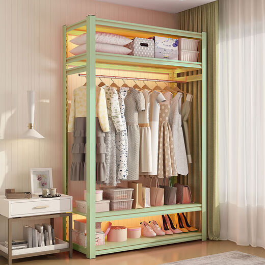 Cat Open Hanger Bedroom Storage Cabinet Simple Assembly Floor-standing Storage Rack Coat Rack Rental Goods 3198cm*1*1 Side 191 High Hole Board Length 120 Width 40cm