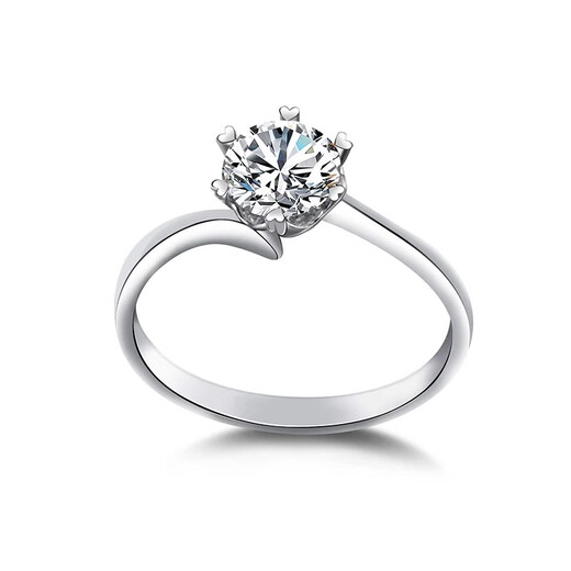 Zhou Taisheng's arm-twisting female ring, wedding ring, proposal, engagement gift, exquisite box, platinum snowflake arm-twisting female ring, No. 18, 50 minutes of silence