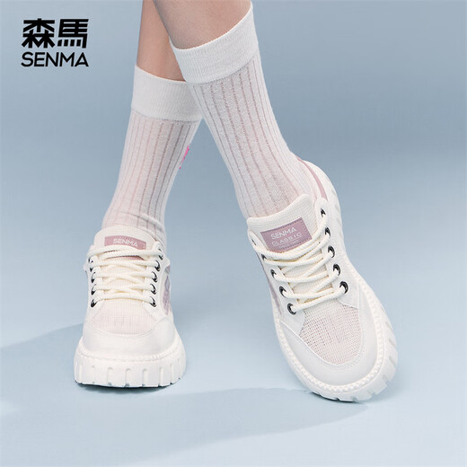 Senma (Senma) fashionable and trendy versatile board shoes thick sole comfortable and breathable casual shoes for women XY252W116 Mi Zi size 38